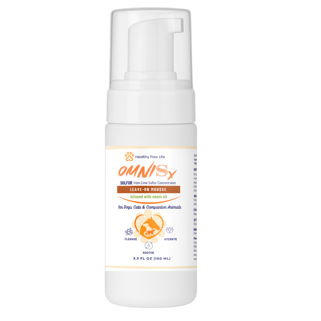 OMNISx Leave-On Mousse - Sulfur-based veterinary formula for itchy, irritated or sensitive skin
