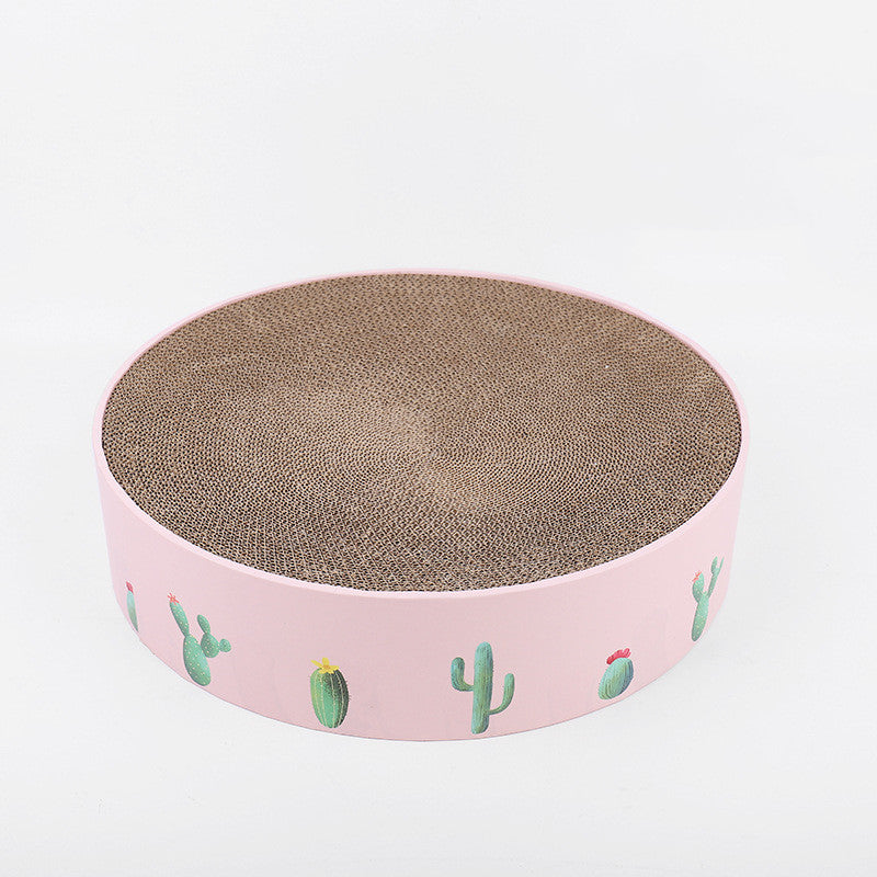 Lit et jouet en planche à gratter pour chat rond durable