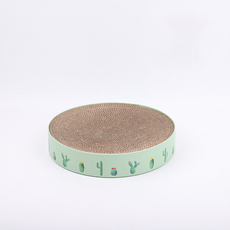 Lit et jouet en planche à gratter pour chat rond durable