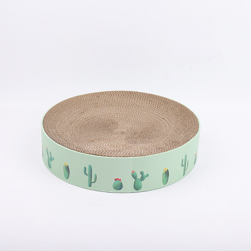 Lit et jouet en planche à gratter pour chat rond durable