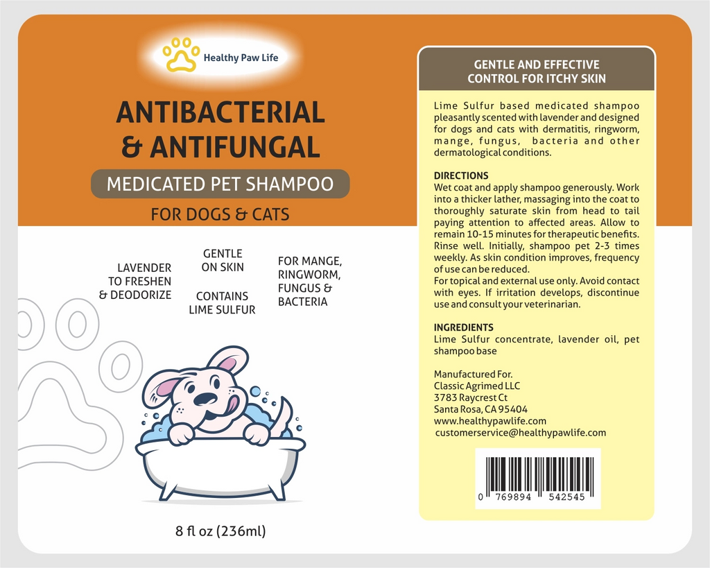 Shampooing pour animaux de compagnie au soufre de citron vert